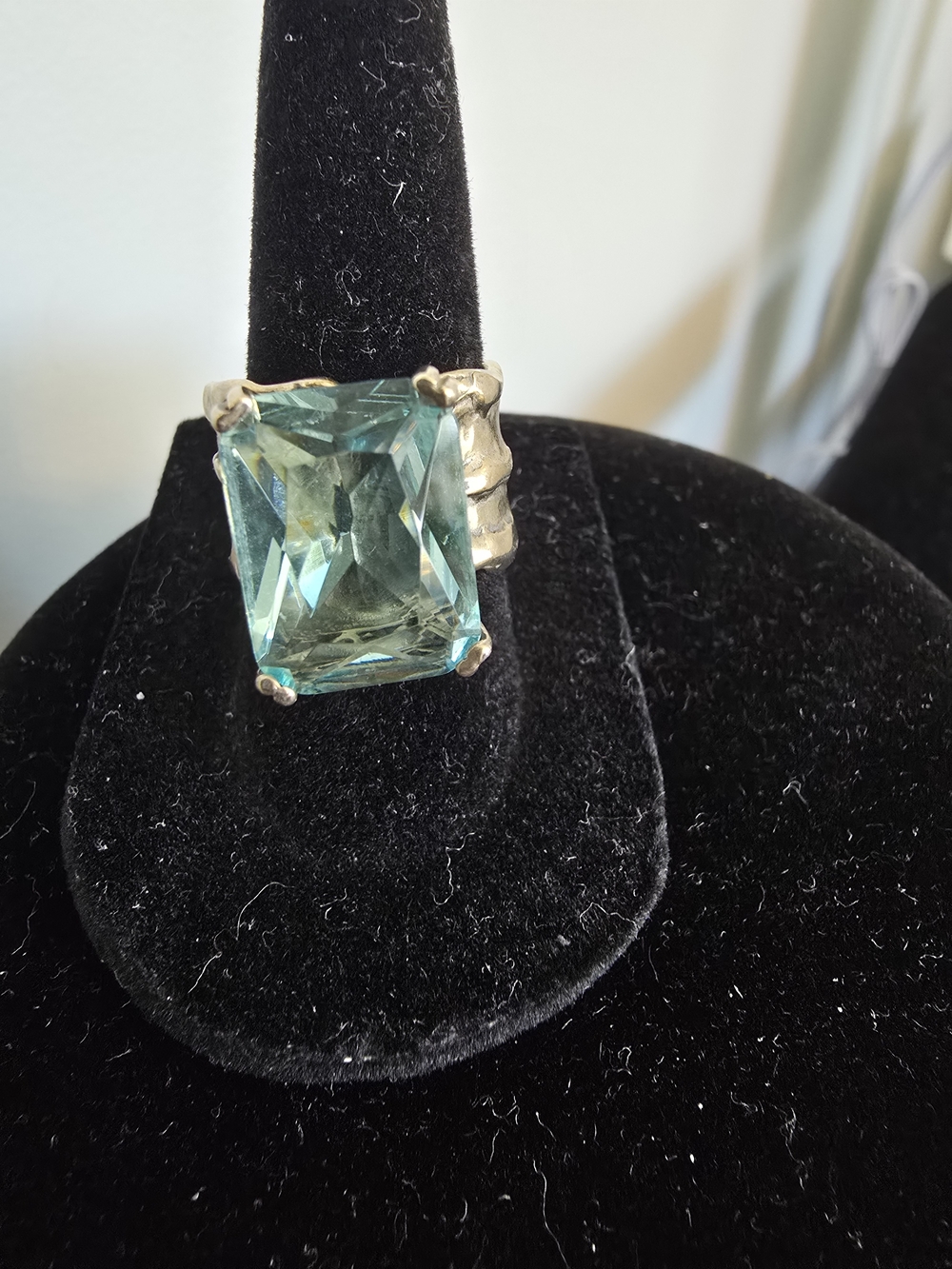Silpada Green Rectangular Gemstone Ring Size 7
